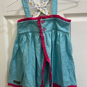 Matilda Jane Blue and Pink Overalls with Playful Design